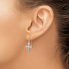 Lex & Lu Sterling Silver w/Rhodium Diamond Cross Dangle Earrings - 3 - Lex & Lu