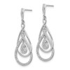 Lex & Lu Sterling Silver w/Rhodium Diamond Post Dangle Earrings LAL109286 - 2 - Lex & Lu