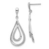 Lex & Lu Sterling Silver w/Rhodium Diamond Post Dangle Earrings LAL109288 - Lex & Lu