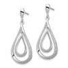 Lex & Lu Sterling Silver w/Rhodium Diamond Post Dangle Earrings LAL109288 - 2 - Lex & Lu