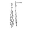 Lex & Lu Sterling Silver w/Rhodium Diamond Swirl Post Dangle Earrings LAL109292 - Lex & Lu
