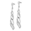 Lex & Lu Sterling Silver w/Rhodium Diamond Swirl Post Dangle Earrings LAL109292 - 2 - Lex & Lu
