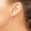 Lex & Lu Sterling Silver w/Rhodium Diamond Swirl Post Dangle Earrings LAL109292 - 3 - Lex & Lu