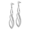 Lex & Lu Sterling Silver w/Rhodium Diamond Swirl Post Dangle Earrings LAL109293 - 2 - Lex & Lu