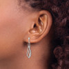 Lex & Lu Sterling Silver w/Rhodium Diamond Swirl Post Dangle Earrings LAL109293 - 3 - Lex & Lu