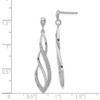 Lex & Lu Sterling Silver w/Rhodium Diamond Swirl Post Dangle Earrings LAL109293 - 4 - Lex & Lu