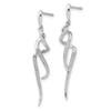 Lex & Lu Sterling Silver w/Rhodium Diamond Swirl Post Dangle Earrings LAL109294 - 2 - Lex & Lu