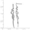 Lex & Lu Sterling Silver w/Rhodium Diamond Swirl Post Dangle Earrings LAL109294 - 4 - Lex & Lu
