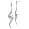 Lex & Lu Sterling Silver w/Rhodium Diamond Swirl Post Dangle Earrings LAL109296 - Lex & Lu