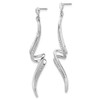 Lex & Lu Sterling Silver w/Rhodium Diamond Swirl Post Dangle Earrings LAL109296 - 2 - Lex & Lu