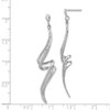 Lex & Lu Sterling Silver w/Rhodium Diamond Swirl Post Dangle Earrings LAL109296 - 4 - Lex & Lu