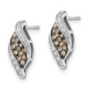 Lex & Lu Sterling Silver Champagne Diamond Marquise Post Earrings - 2 - Lex & Lu