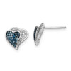 Lex & Lu Sterling Silver w/Rhodium Blue & White Diamond Hearts Earrings - Lex & Lu