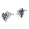 Lex & Lu Sterling Silver w/Rhodium Blue & White Diamond Hearts Earrings - 2 - Lex & Lu