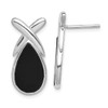 Lex & Lu Sterling Silver Onyx Teardrop earrings LAL109327 - Lex & Lu