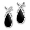 Lex & Lu Sterling Silver Onyx Teardrop earrings LAL109327 - 2 - Lex & Lu