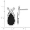 Lex & Lu Sterling Silver Onyx Teardrop earrings LAL109327 - 4 - Lex & Lu