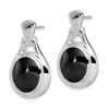 Lex & Lu Sterling Silver Oval Onyx Earrings - 2 - Lex & Lu