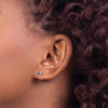 Lex & Lu Sterling Silver Blue Princess Cut Diamond Post Earrings - 3 - Lex & Lu
