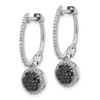 Lex & Lu Sterling Silver Black and White Diamond Hinged Hoop Earrings - 2 - Lex & Lu