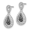 Lex & Lu Sterling Silver w/Rhodium Black & White Diamond Earrings - 2 - Lex & Lu