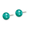 Lex & Lu Sterling Silver 6-7mm FWC Button Pearl Teal Earrings - 2 - Lex & Lu