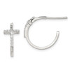 Lex & Lu Sterling Silver w/CZ Cross Hoop Earrings - Lex & Lu