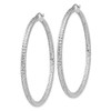 Lex & Lu Sterling Silver D/C 3x55mm Hoop Earrings - 2 - Lex & Lu
