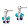 Lex & Lu Sterling Silver Enamel Butterfly Post Dangle Earrings - 2 - Lex & Lu