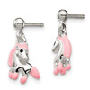 Lex & Lu Sterling Silver Pink Enamel Horse Dangle Post Earrings - 2 - Lex & Lu