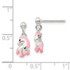 Lex & Lu Sterling Silver Pink Enamel Horse Dangle Post Earrings - 4 - Lex & Lu