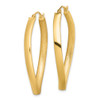 Lex & Lu Sterling Silver Gold Plated Polished/Textured Wavy Oval Hoop Earrings - 2 - Lex & Lu