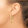 Lex & Lu Sterling Silver Gold Plated Polished/Textured Wavy Oval Hoop Earrings - 3 - Lex & Lu