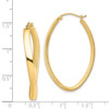 Lex & Lu Sterling Silver Gold Plated Polished/Textured Wavy Oval Hoop Earrings - 4 - Lex & Lu