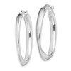 Lex & Lu Sterling Silver w/Rhodium Oval Hoop Earrings - 2 - Lex & Lu