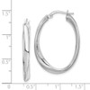 Lex & Lu Sterling Silver w/Rhodium Oval Hoop Earrings - 4 - Lex & Lu