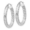 Lex & Lu Sterling Silver w/Rhodium Textured Hinged Hoop Earrings LAL109471 - 2 - Lex & Lu