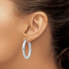 Lex & Lu Sterling Silver w/Rhodium Textured Hinged Hoop Earrings LAL109471 - 3 - Lex & Lu