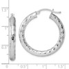 Lex & Lu Sterling Silver w/Rhodium Textured Hinged Hoop Earrings LAL109471 - 4 - Lex & Lu