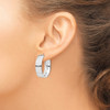 Lex & Lu Sterling Silver w/Rhodium Polished Hoop Earrings - 3 - Lex & Lu