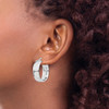 Lex & Lu Sterling Silver w/Rhodium Hoop Earrings - 3 - Lex & Lu