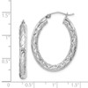 Lex & Lu Sterling Silver w/Rhodium & Textured Oval Hoop Earrings LAL109499 - 4 - Lex & Lu