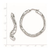 Lex & Lu Sterling Silver w/Rhodium Polished Waved Hinged Hoops - 2 - Lex & Lu