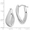 Lex & Lu Sterling Silver w/Rhodium Polished Hollow Hinged Post Hoop Earring - 4 - Lex & Lu