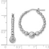 Lex & Lu Sterling Silver w/Rhodium Beaded Hinged Hoop Earrings LAL109520 - 4 - Lex & Lu