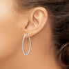 Lex & Lu Sterling Silver w/Rhodium Beaded Hinged Hoop Earrings LAL109522 - 3 - Lex & Lu