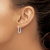 Lex & Lu Sterling Silver w/Rhodium Beaded Hinged Hoop Earrings LAL109523 - 3 - Lex & Lu