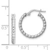 Lex & Lu Sterling Silver w/Rhodium Beaded Hinged Hoop Earrings LAL109523 - 4 - Lex & Lu