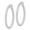 Lex & Lu Sterling Silver w/Rhodium Beaded Hinged Hoop Earrings LAL109524 - 2 - Lex & Lu