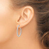 Lex & Lu Sterling Silver w/Rhodium Beaded Hinged Hoop Earrings LAL109524 - 3 - Lex & Lu